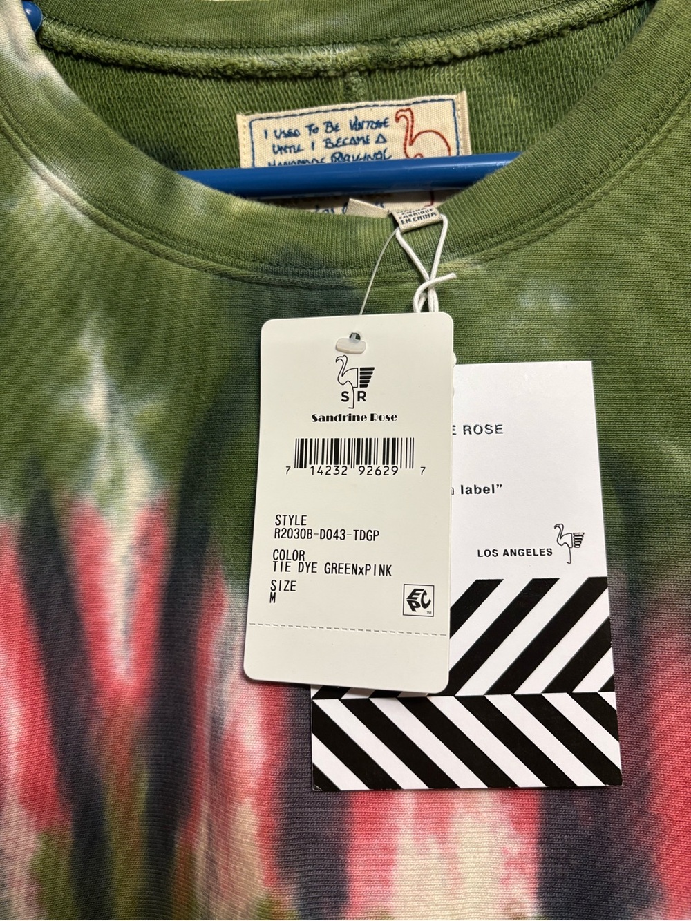 Tie-Dye Crewneck Sweatshirt in Green, Pink & Blue - Picture 4 of 4